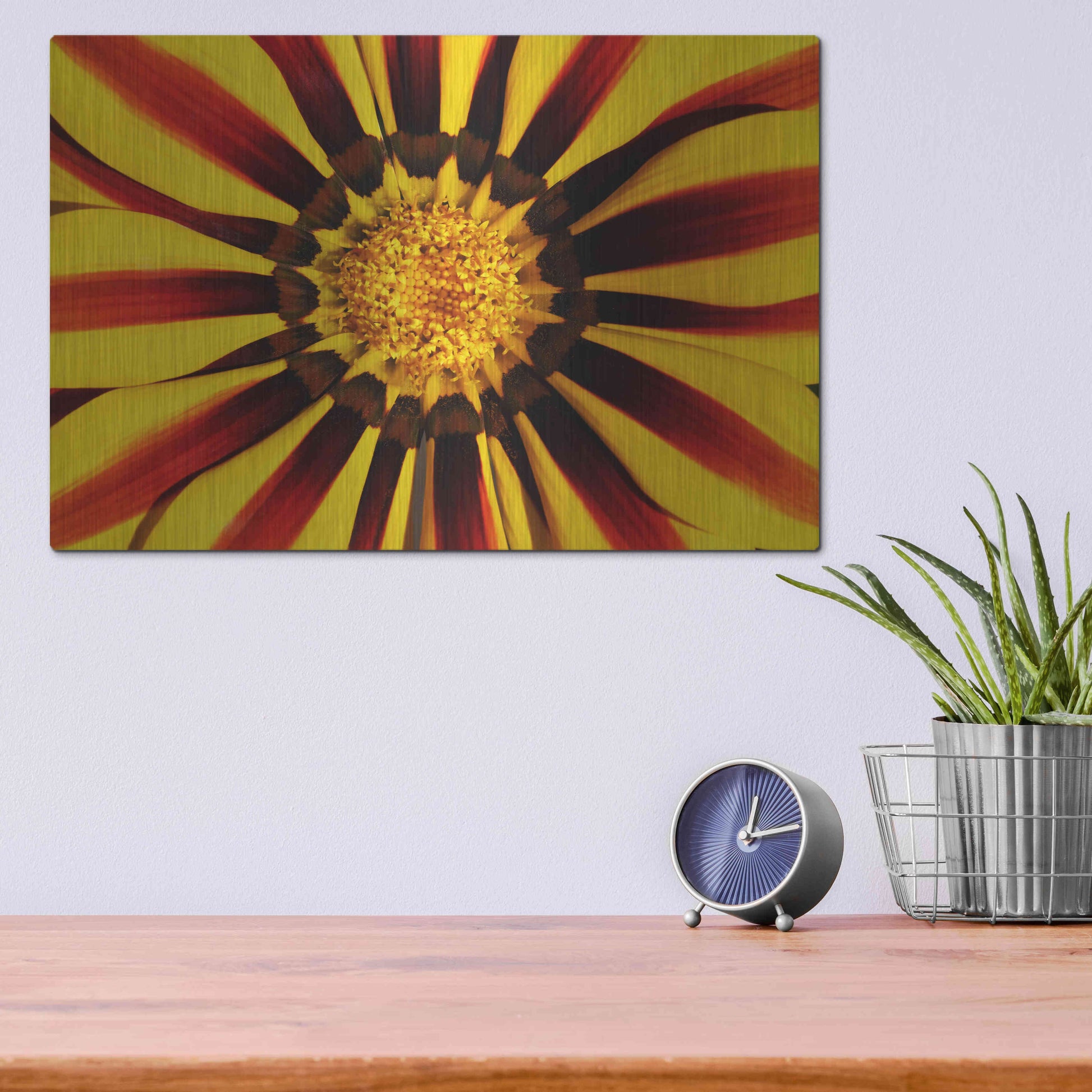 Luxe Metal Art 'Gazania' by Epic Portfolio Metal Wall Art,16x12