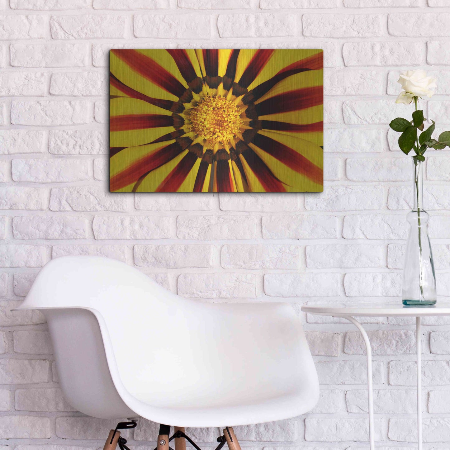 Luxe Metal Art 'Gazania' by Epic Portfolio Metal Wall Art,24x16