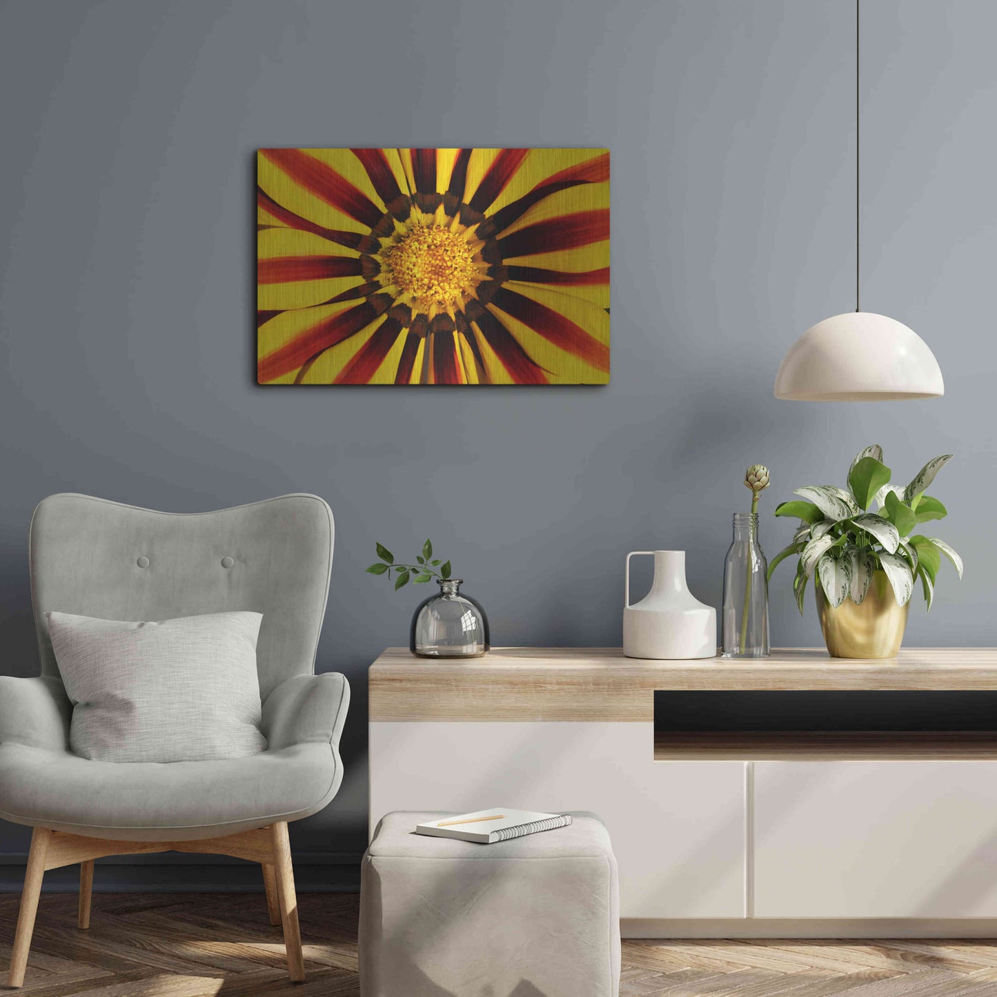 Luxe Metal Art 'Gazania' by Epic Portfolio Metal Wall Art,24x16