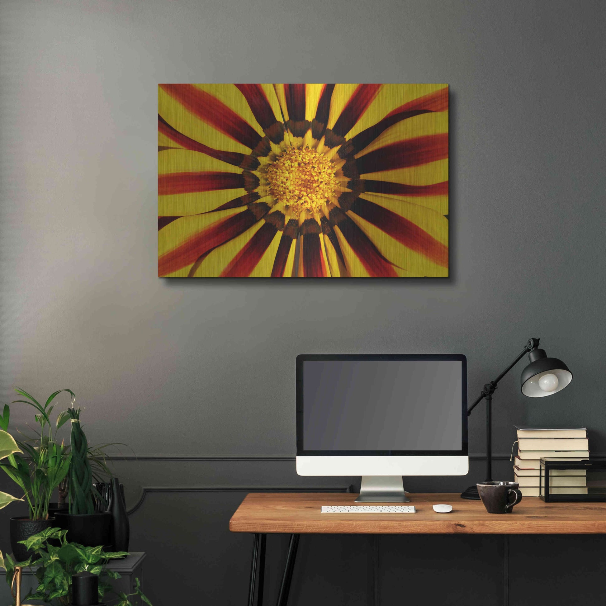 Luxe Metal Art 'Gazania' by Epic Portfolio Metal Wall Art,36x24
