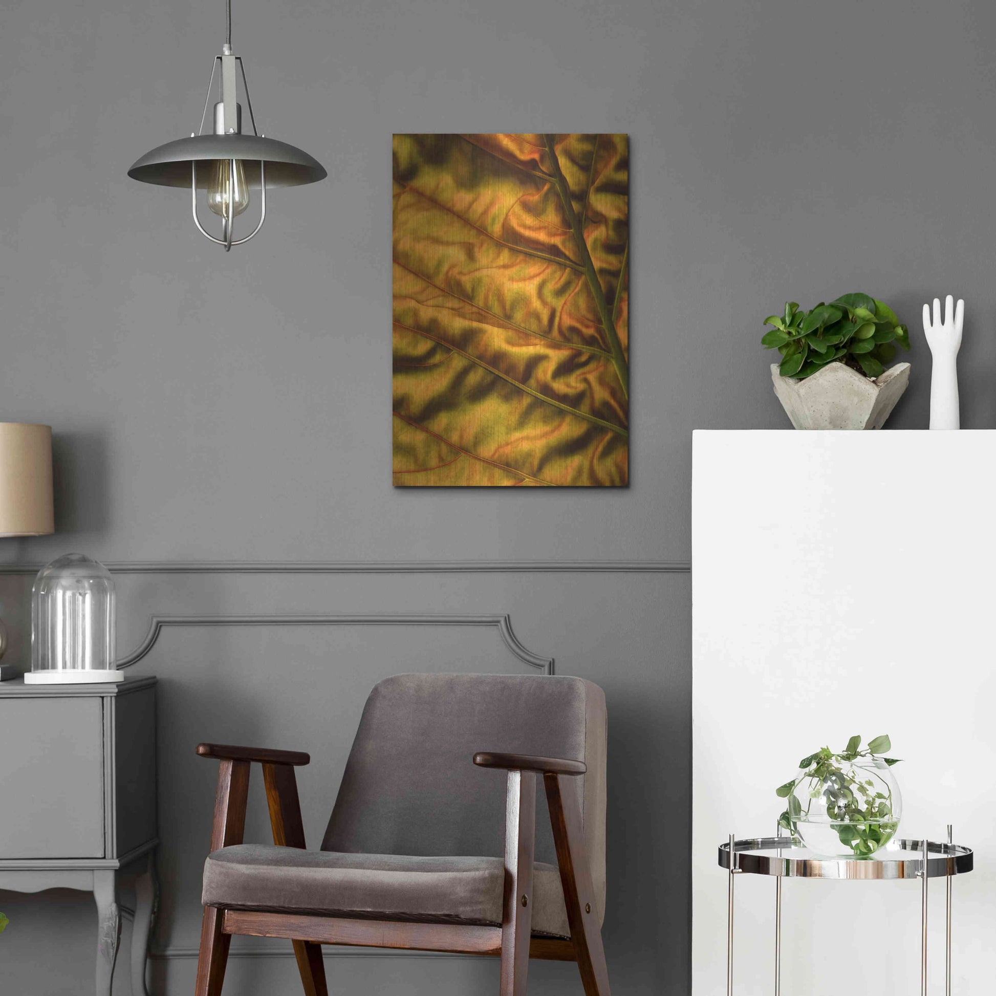 Luxe Metal Art 'Golden Desert' by Epic Portfolio Metal Wall Art,16x24