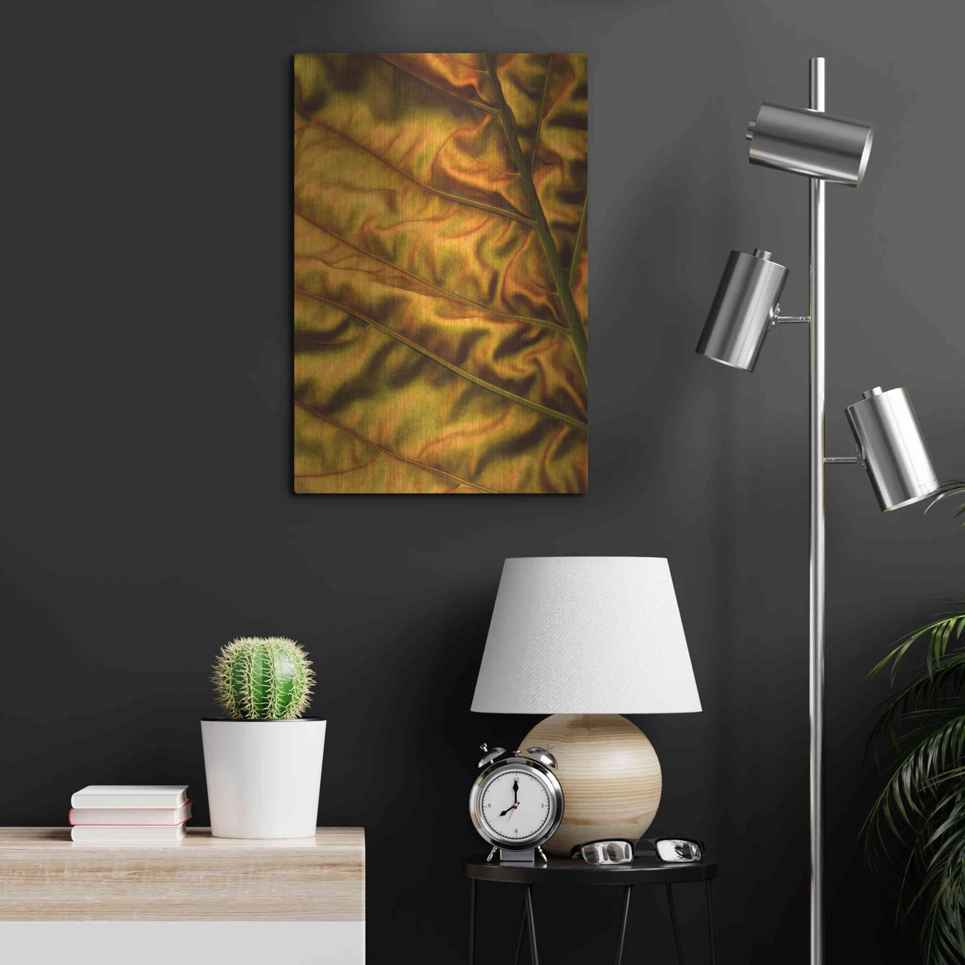 Luxe Metal Art 'Golden Desert' by Epic Portfolio Metal Wall Art,16x24