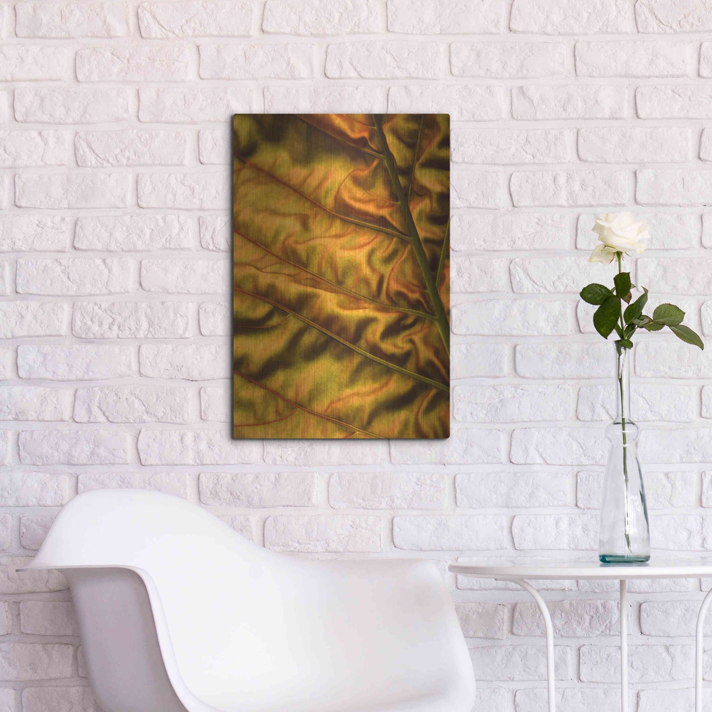 Luxe Metal Art 'Golden Desert' by Epic Portfolio Metal Wall Art,16x24