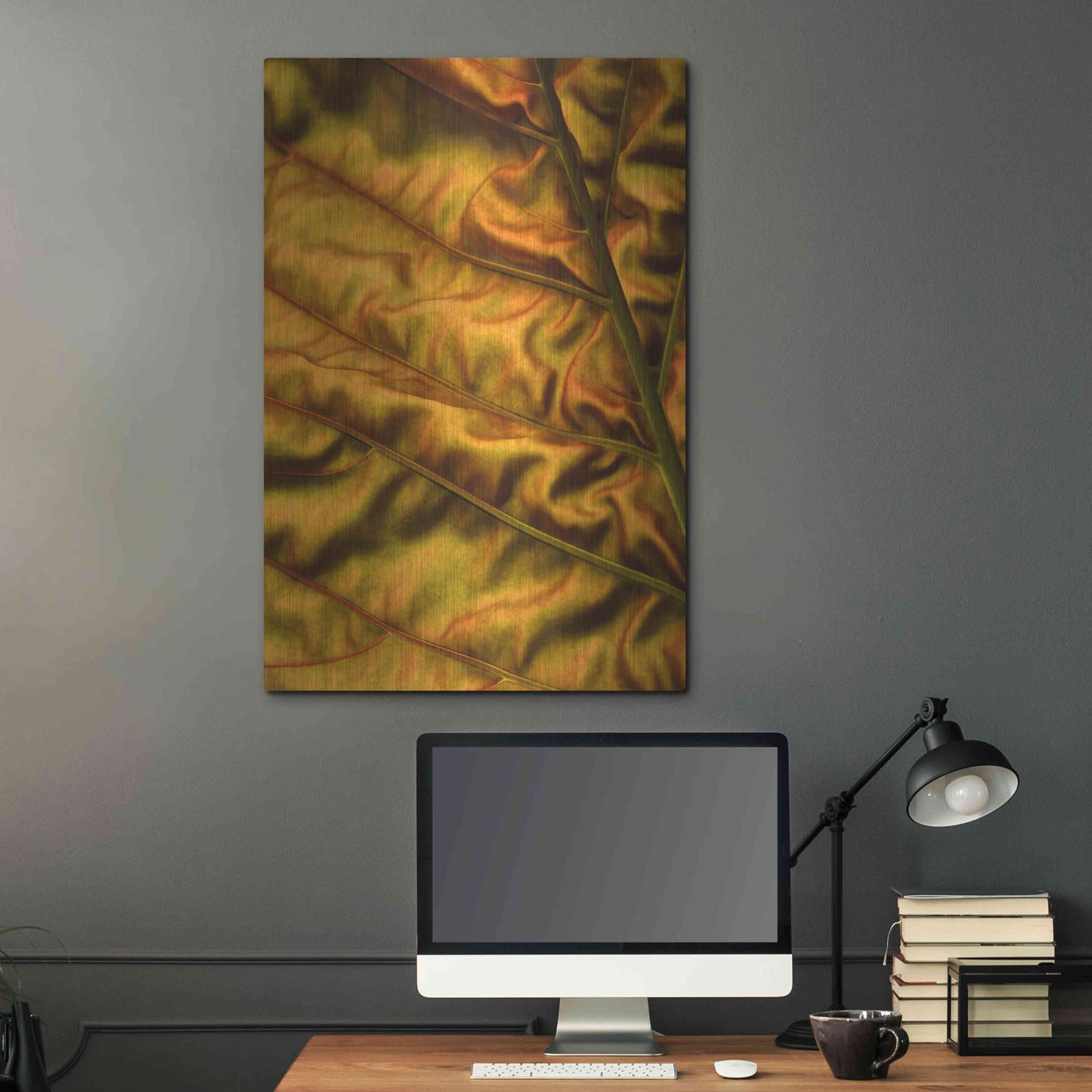 Luxe Metal Art 'Golden Desert' by Epic Portfolio Metal Wall Art,24x36