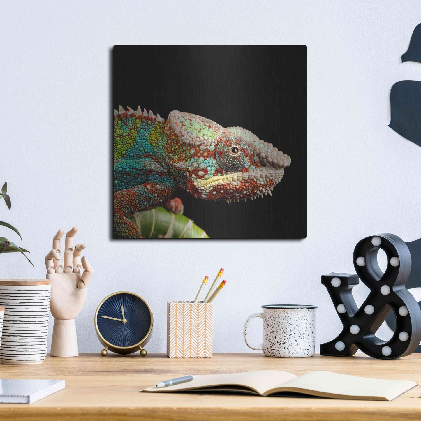 Luxe Metal Art 'Hide And Seek' by Epic Portfolio Metal Wall Art,12x12