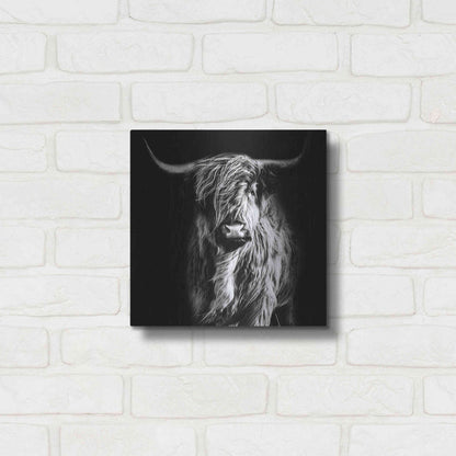Luxe Metal Art 'Hippy Highland Cow' by Epic Portfolio Metal Wall Art,12x12