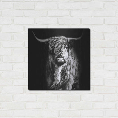 Luxe Metal Art 'Hippy Highland Cow' by Epic Portfolio Metal Wall Art,24x24