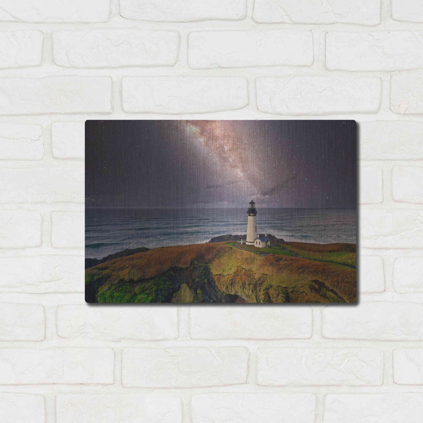 Luxe Metal Art 'Milky Way Beacon' by Epic Portfolio Metal Wall Art,16x12