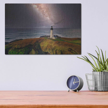Luxe Metal Art 'Milky Way Beacon' by Epic Portfolio Metal Wall Art,16x12