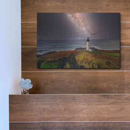 Luxe Metal Art 'Milky Way Beacon' by Epic Portfolio Metal Wall Art,16x12
