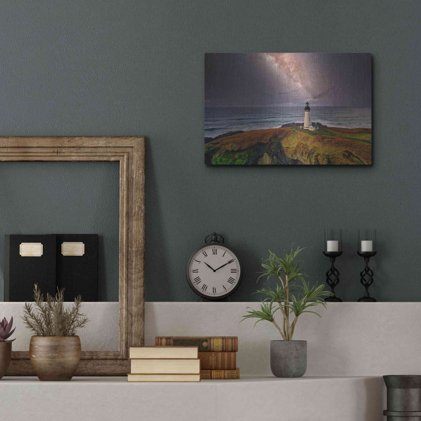 Luxe Metal Art 'Milky Way Beacon' by Epic Portfolio Metal Wall Art,16x12