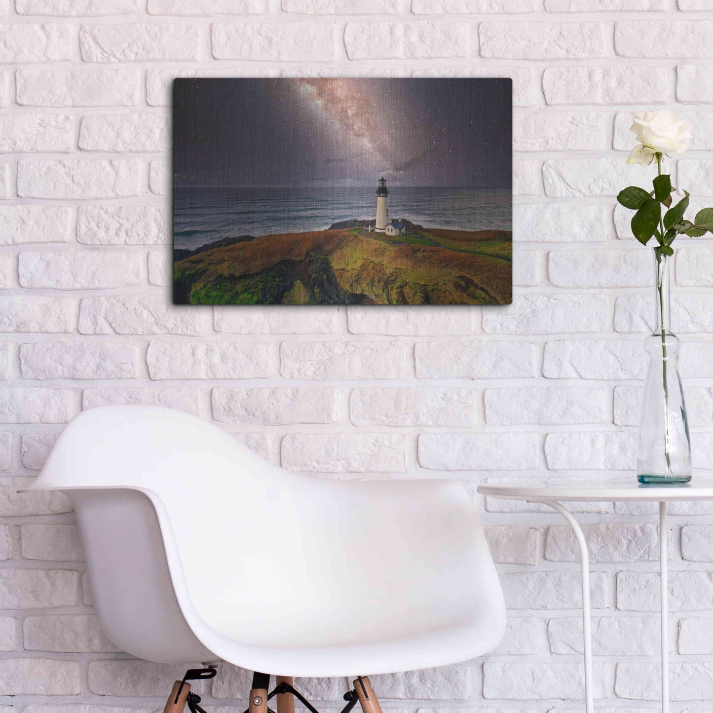 Luxe Metal Art 'Milky Way Beacon' by Epic Portfolio Metal Wall Art,24x16