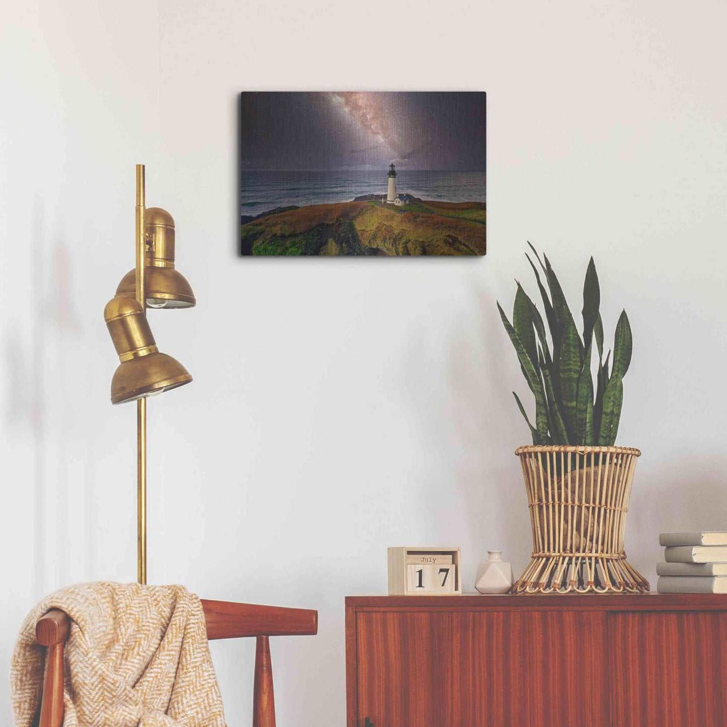 Luxe Metal Art 'Milky Way Beacon' by Epic Portfolio Metal Wall Art,24x16