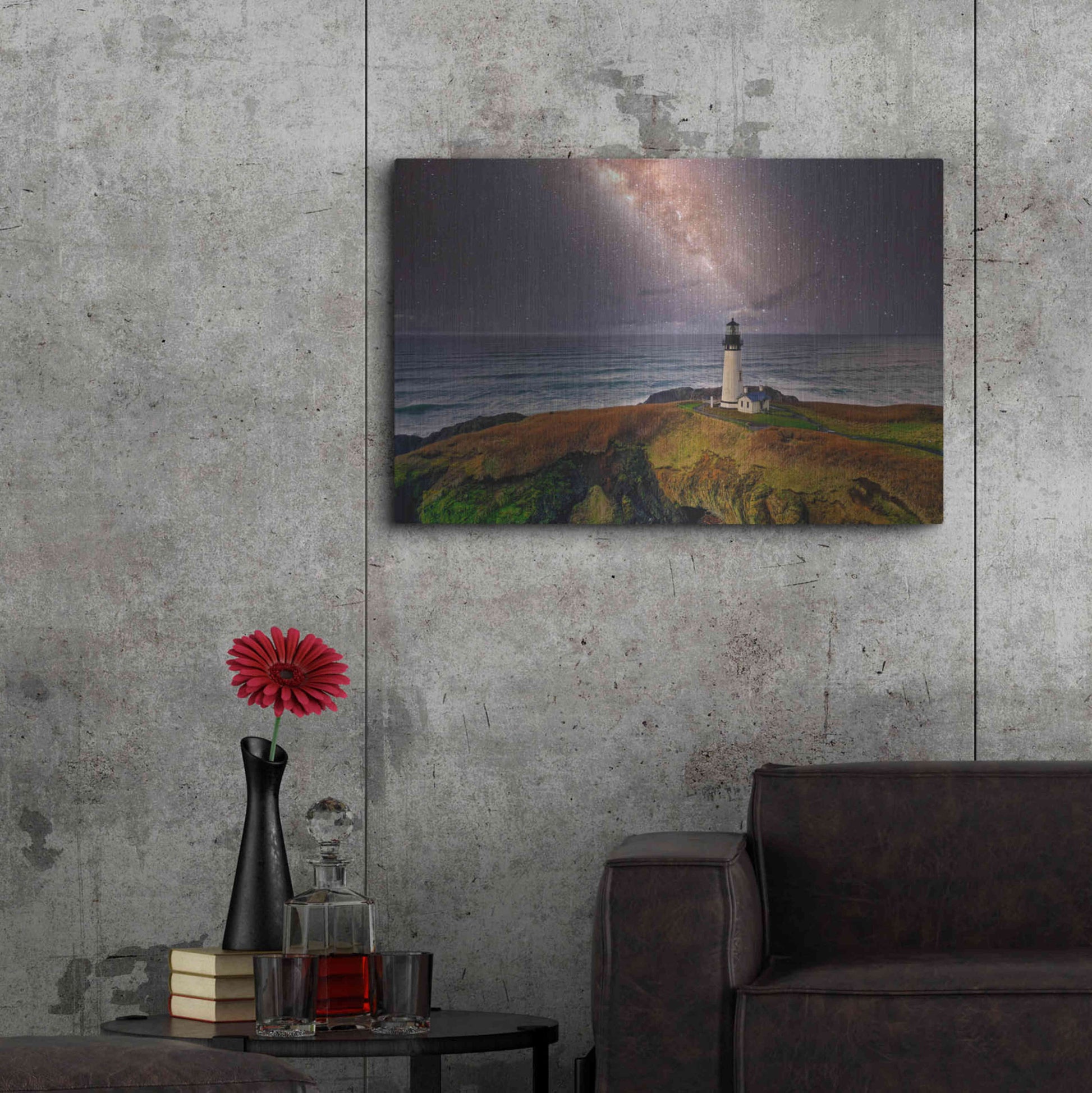 Luxe Metal Art 'Milky Way Beacon' by Epic Portfolio Metal Wall Art,36x24