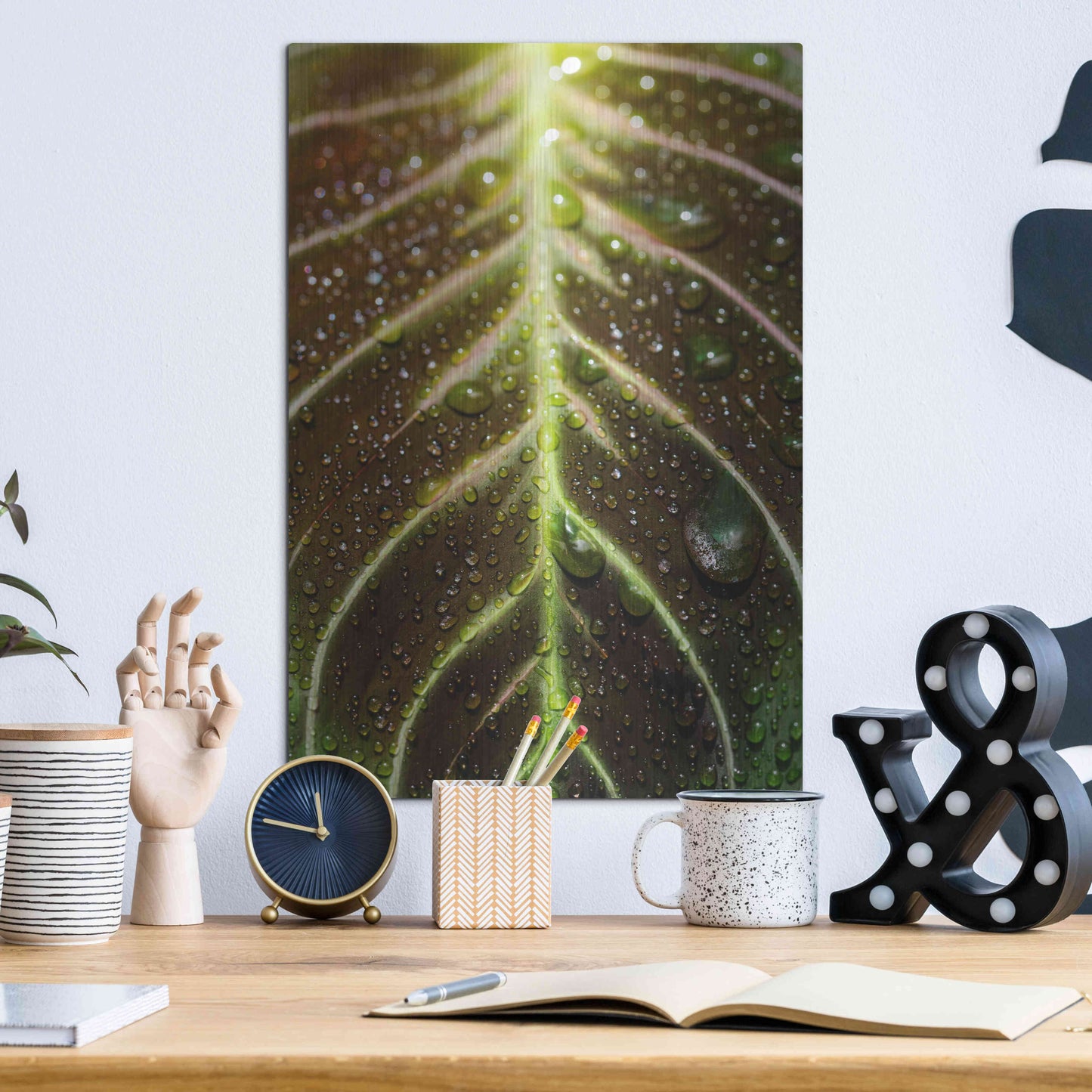 Luxe Metal Art 'Morning Dew' by Epic Portfolio Metal Wall Art,12x16