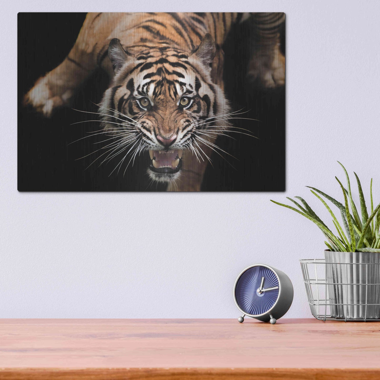 Luxe Metal Art 'Nice Kitty' by Epic Portfolio Metal Wall Art,16x12