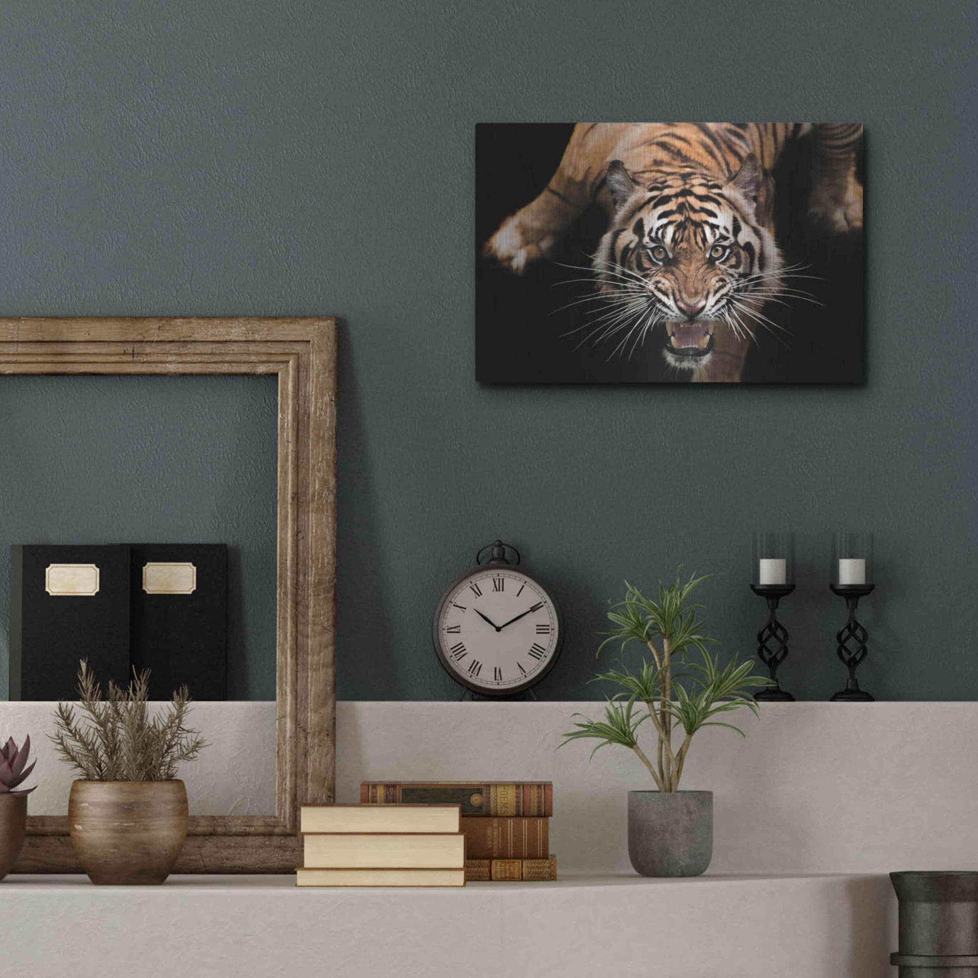 Luxe Metal Art 'Nice Kitty' by Epic Portfolio Metal Wall Art,16x12