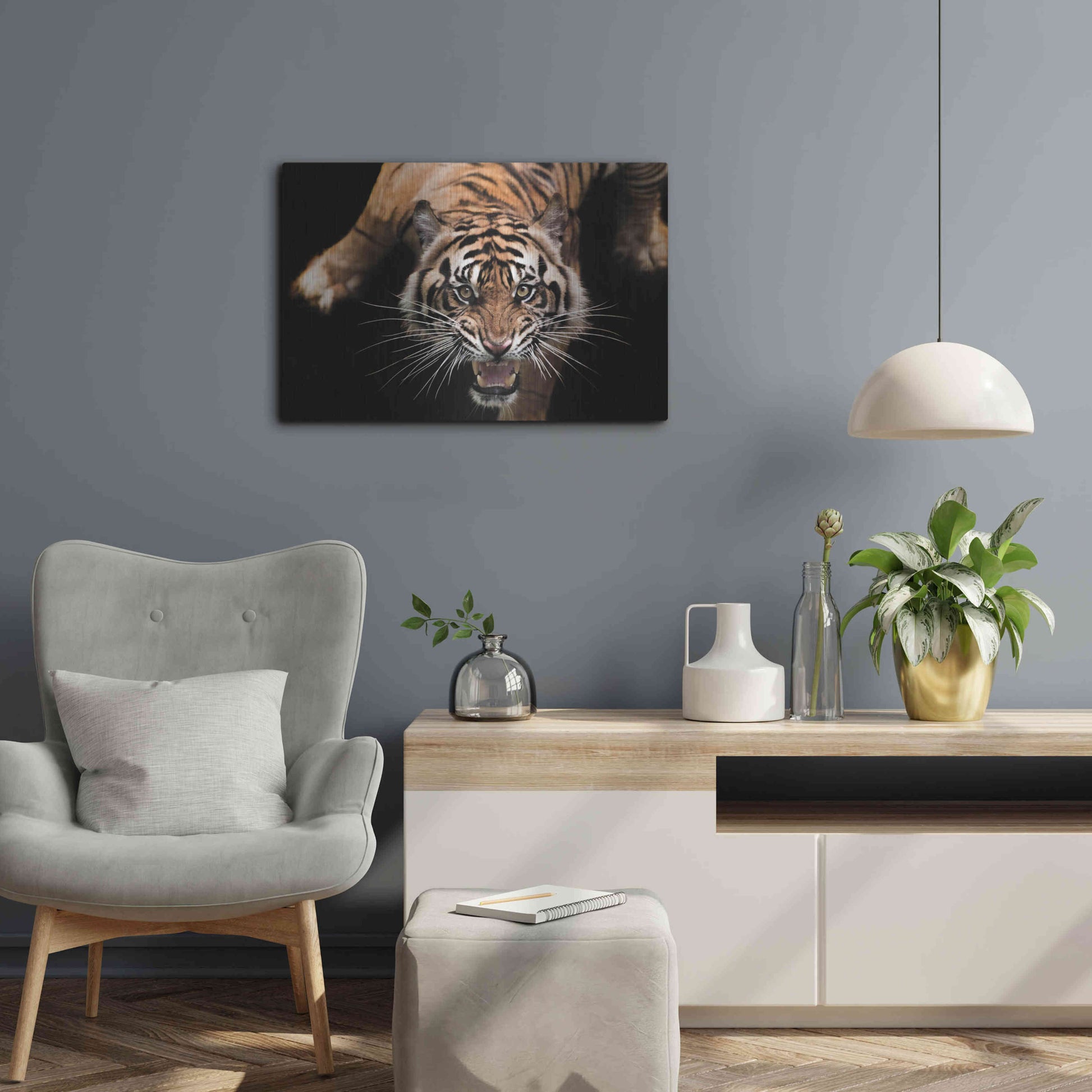 Luxe Metal Art 'Nice Kitty' by Epic Portfolio Metal Wall Art,24x16