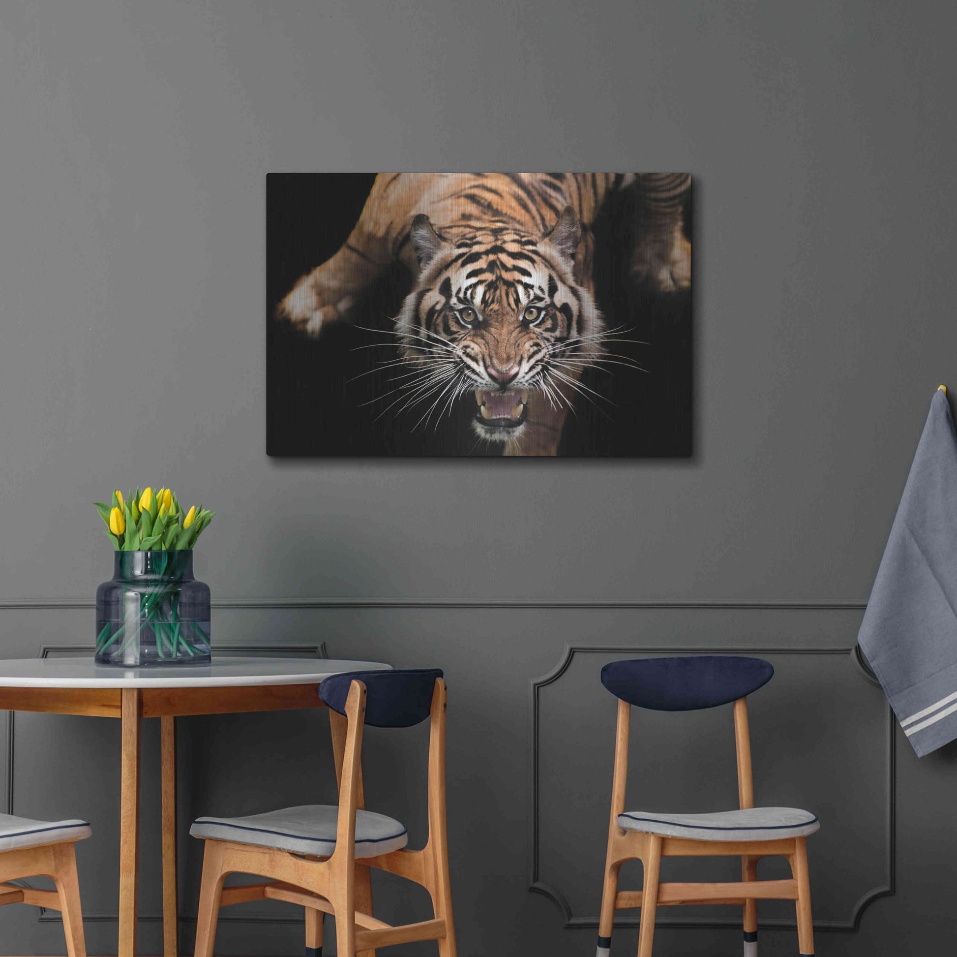 Luxe Metal Art 'Nice Kitty' by Epic Portfolio Metal Wall Art,36x24