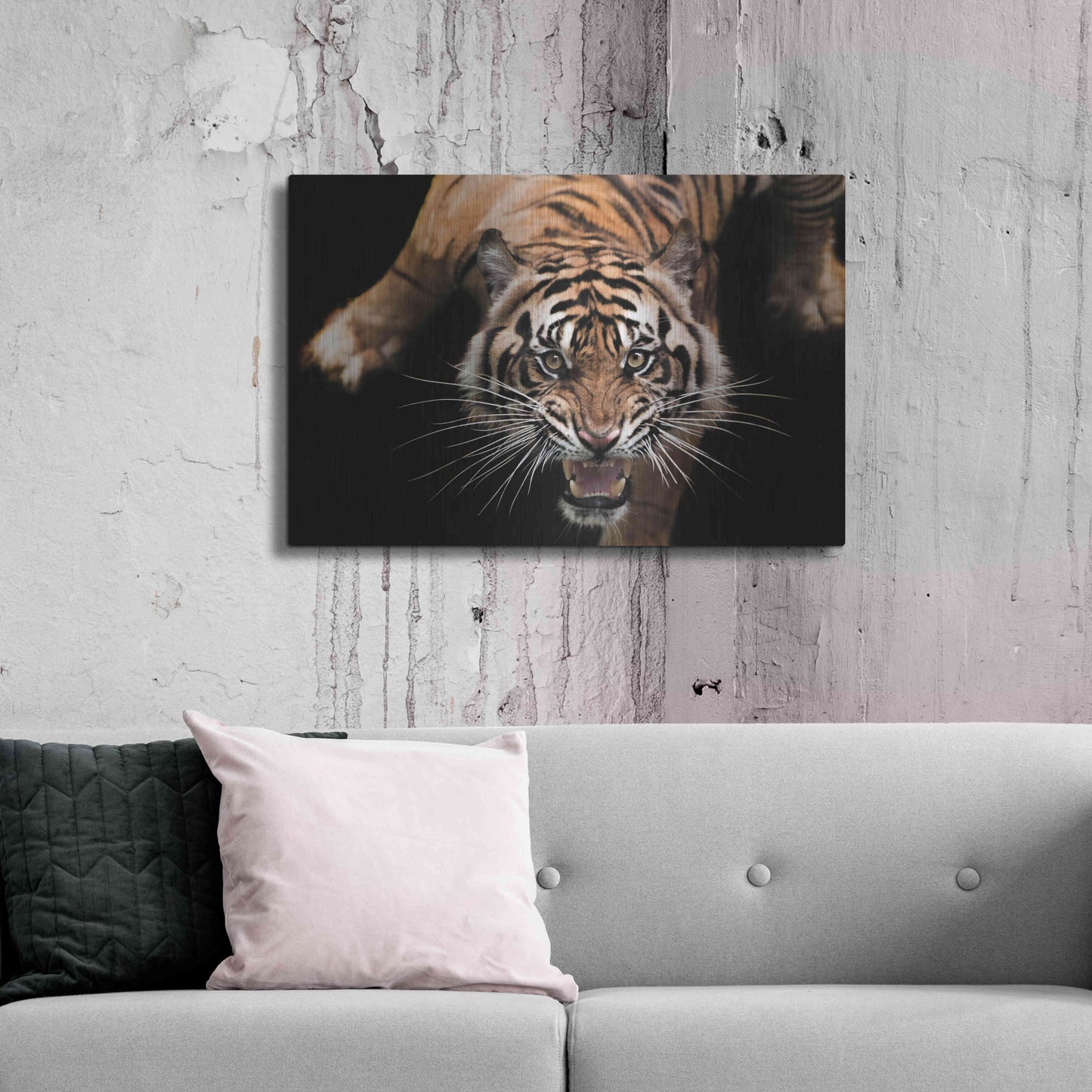 Luxe Metal Art 'Nice Kitty' by Epic Portfolio Metal Wall Art,36x24