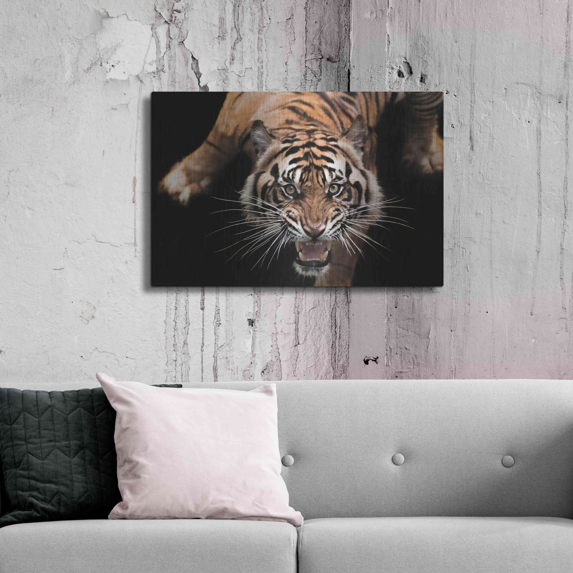 Luxe Metal Art 'Nice Kitty' by Epic Portfolio Metal Wall Art,36x24