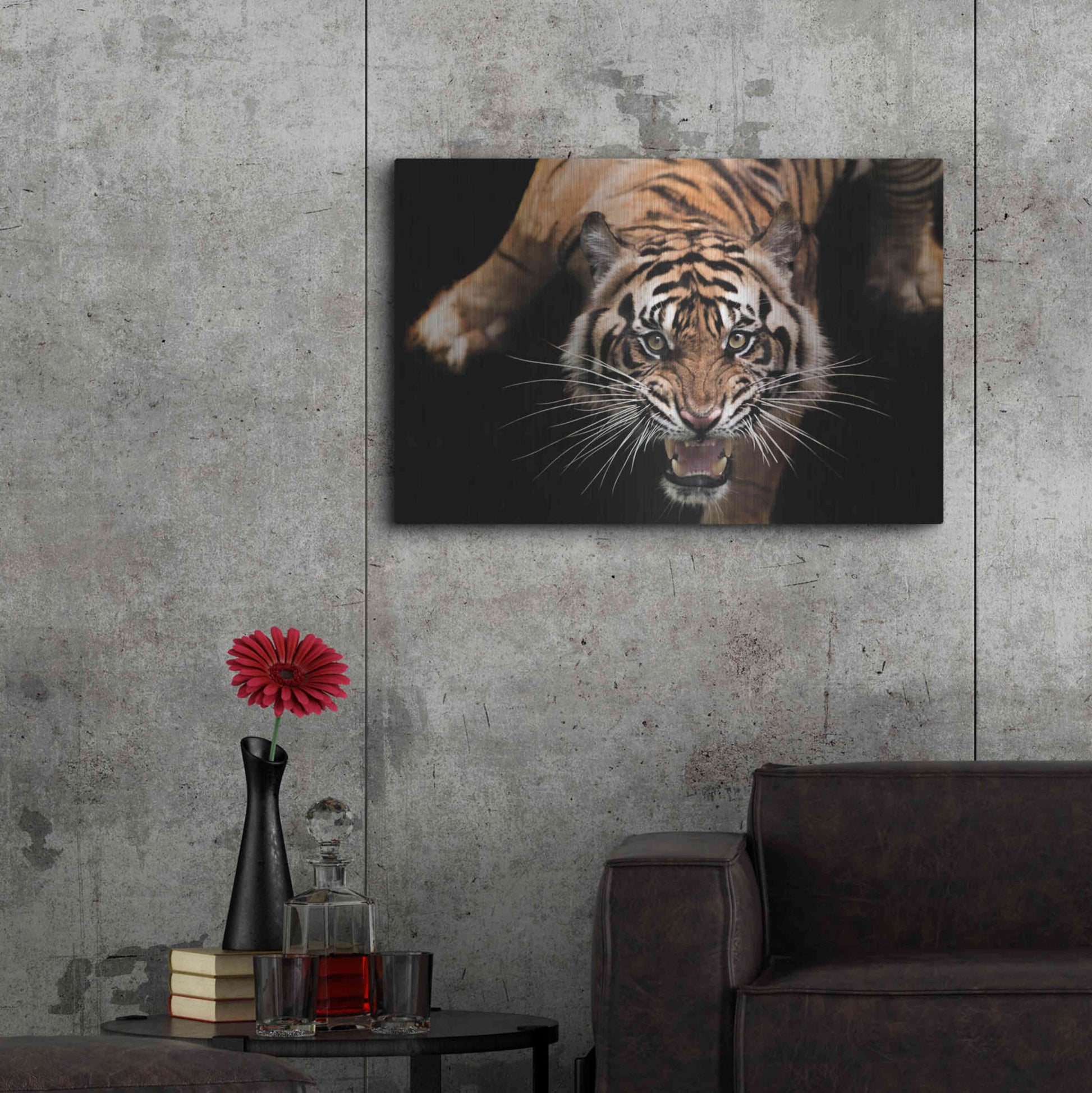 Luxe Metal Art 'Nice Kitty' by Epic Portfolio Metal Wall Art,36x24
