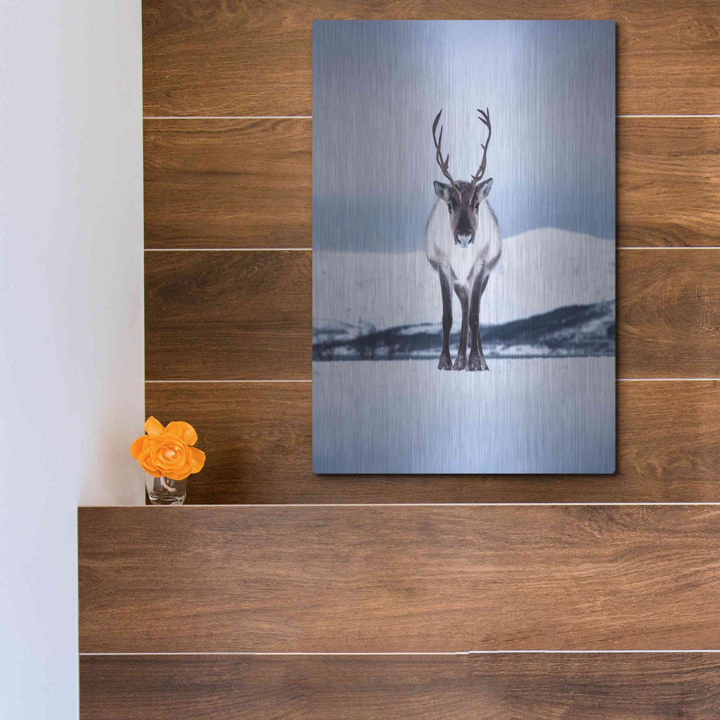 Luxe Metal Art 'Norwegian Raindeer' by Epic Portfolio Metal Wall Art,12x16