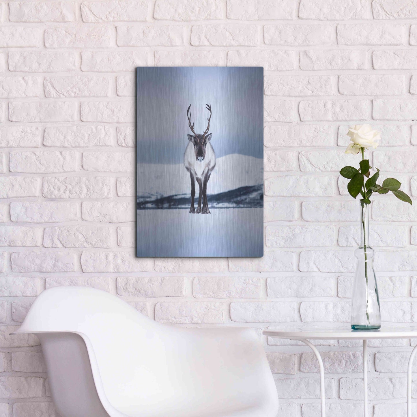 Luxe Metal Art 'Norwegian Raindeer' by Epic Portfolio Metal Wall Art,16x24