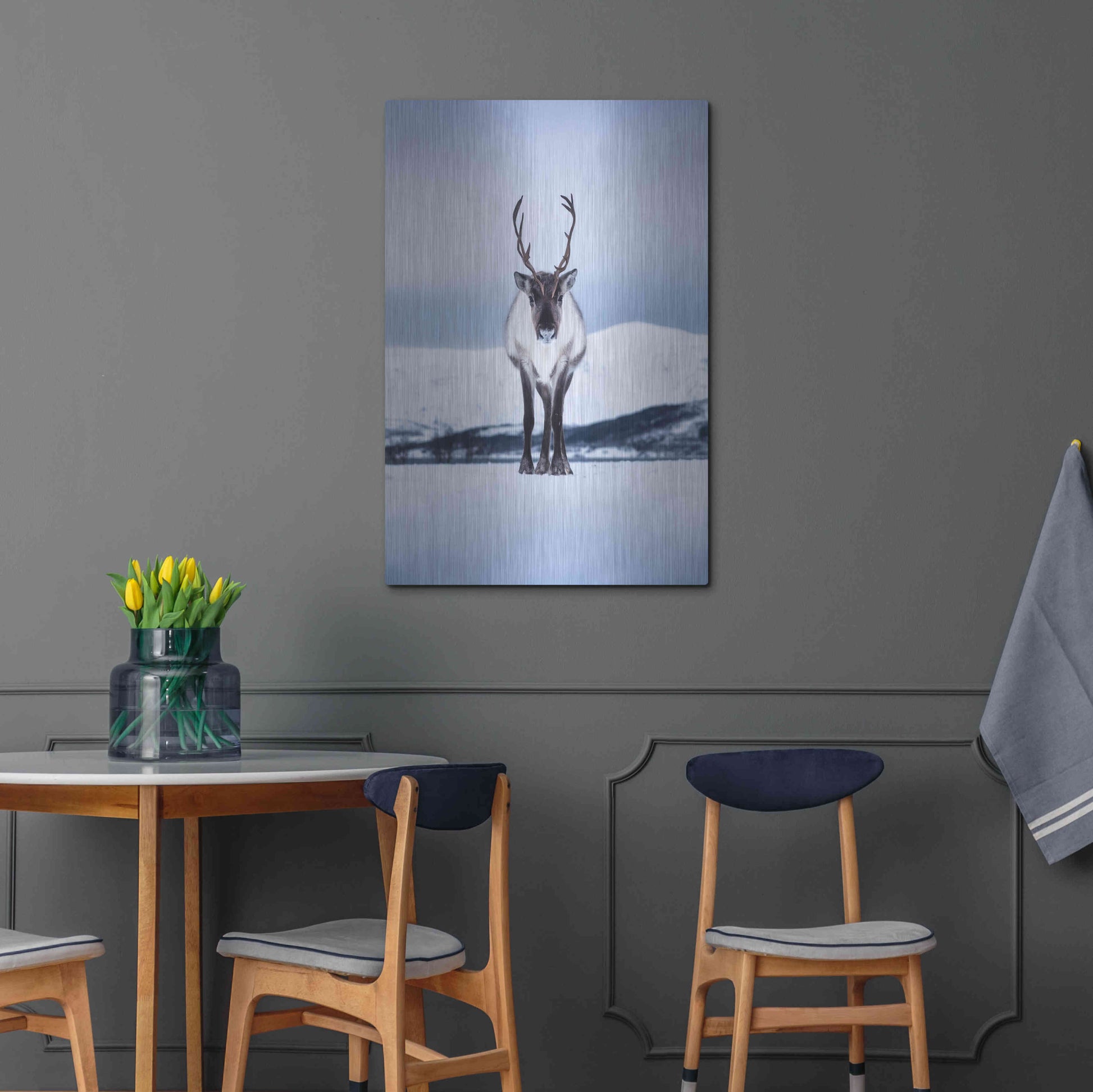 Luxe Metal Art 'Norwegian Raindeer' by Epic Portfolio Metal Wall Art,24x36