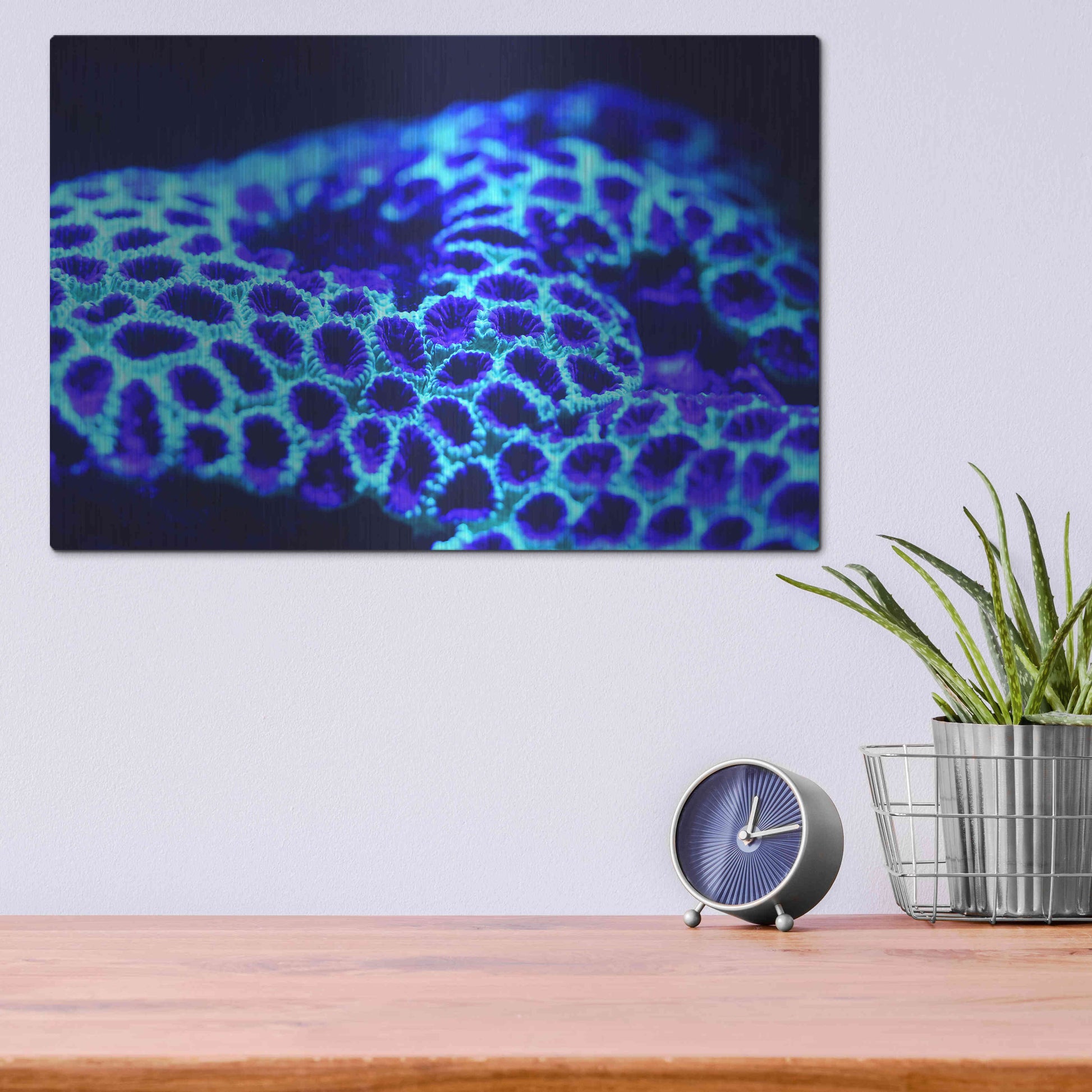 Luxe Metal Art 'Ocean Carpet' by Epic Portfolio Metal Wall Art,16x12