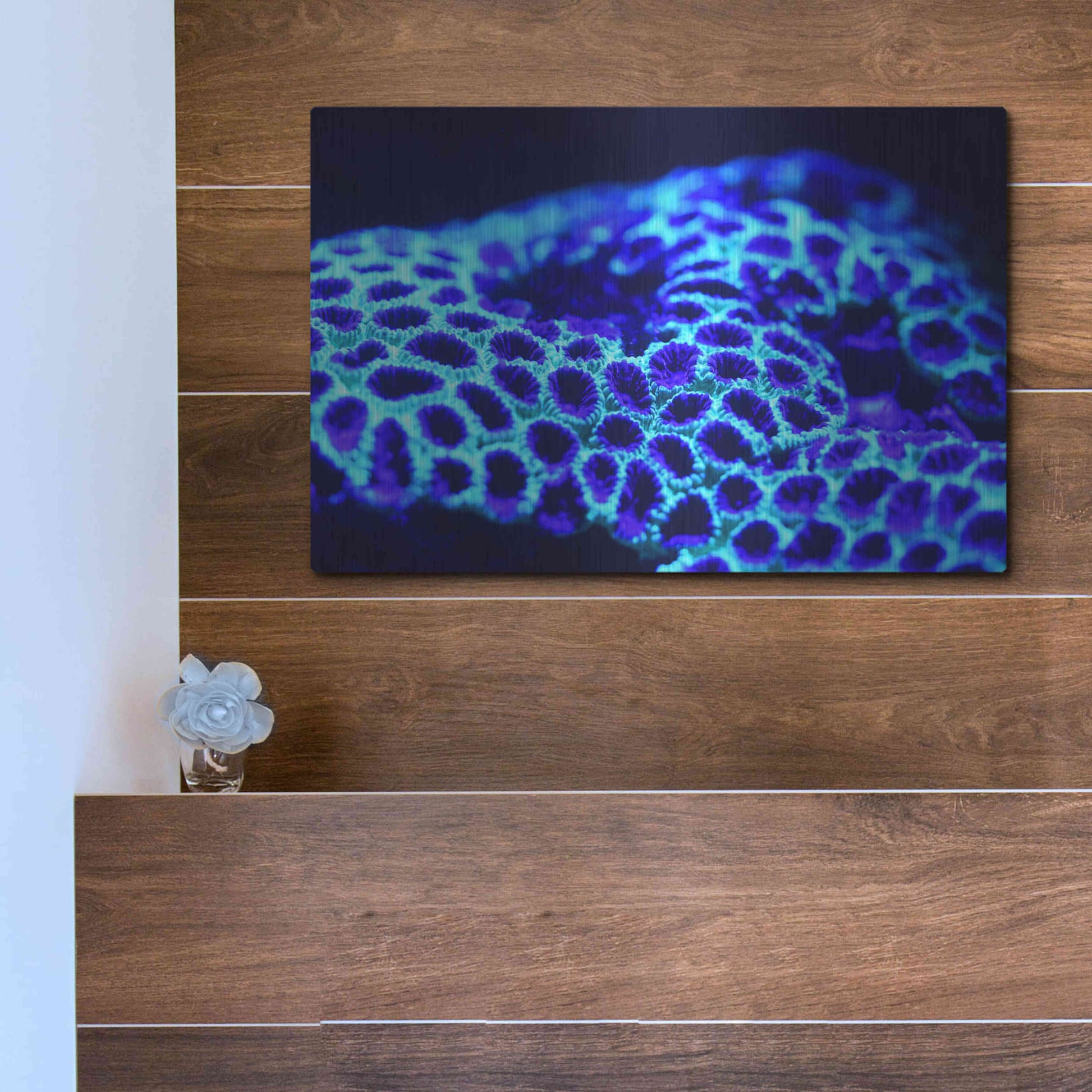 Luxe Metal Art 'Ocean Carpet' by Epic Portfolio Metal Wall Art,16x12