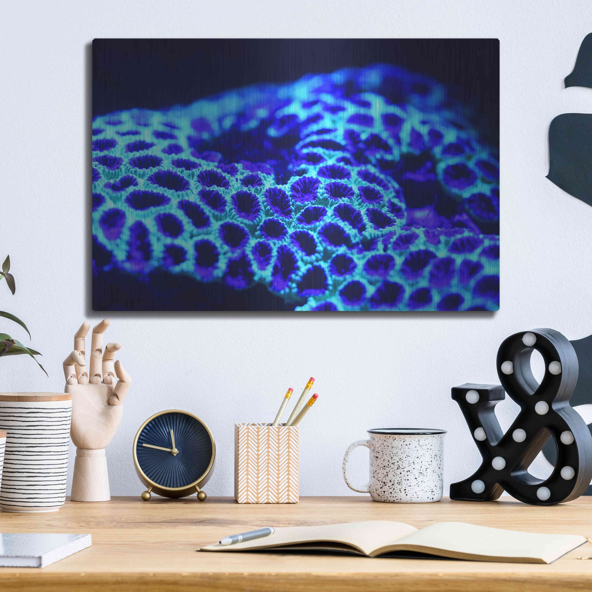 Luxe Metal Art 'Ocean Carpet' by Epic Portfolio Metal Wall Art,16x12