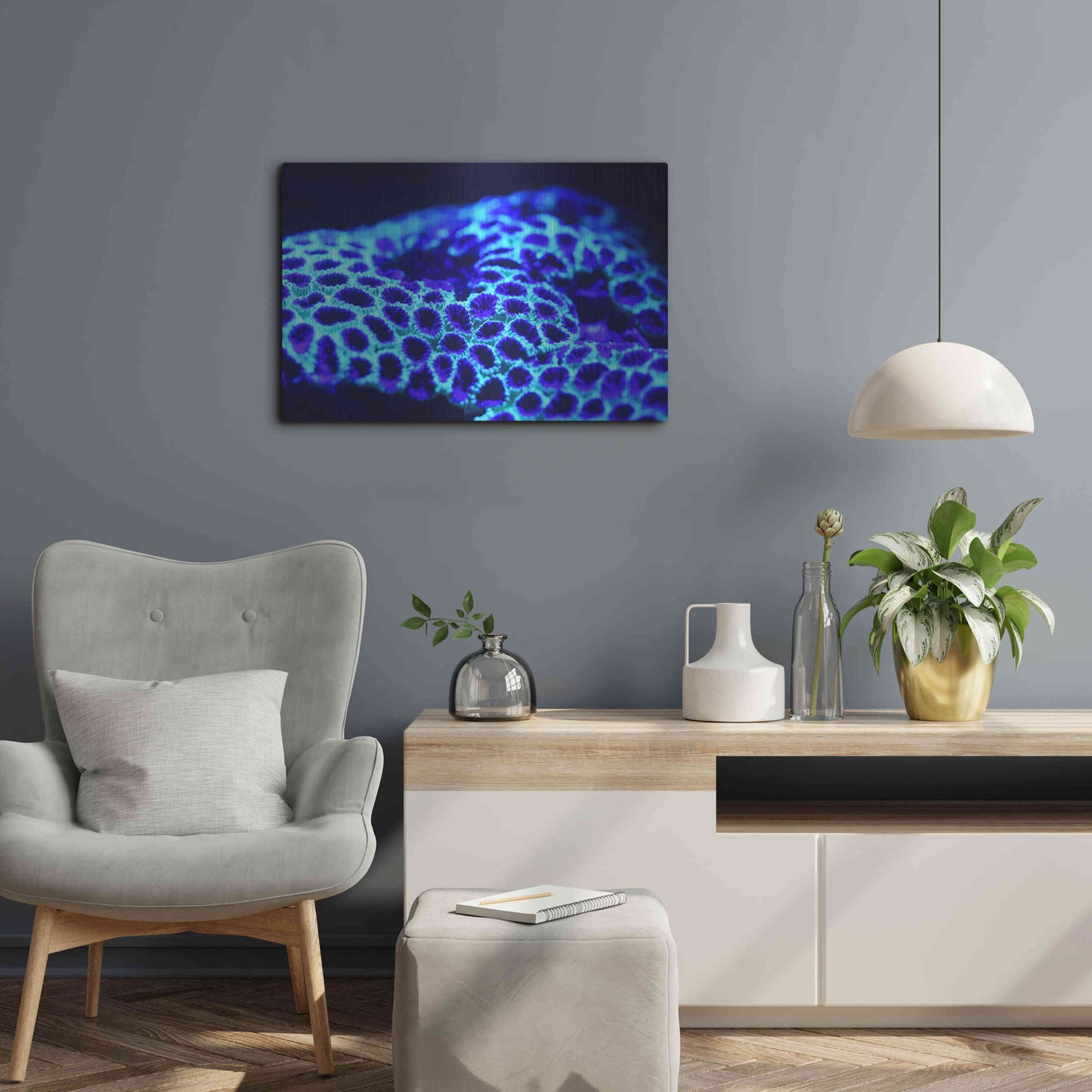 Luxe Metal Art 'Ocean Carpet' by Epic Portfolio Metal Wall Art,24x16