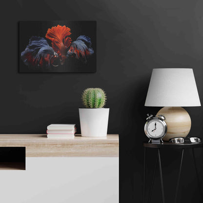 Luxe Metal Art 'Siamese Fighting Fish' by Epic Portfolio Metal Wall Art,24x16