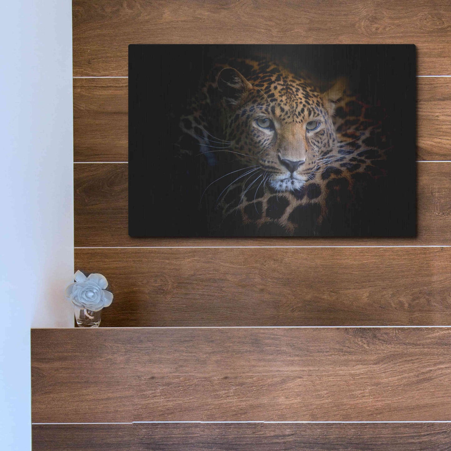 Luxe Metal Art 'Sleepy Leopard' by Epic Portfolio Metal Wall Art,16x12