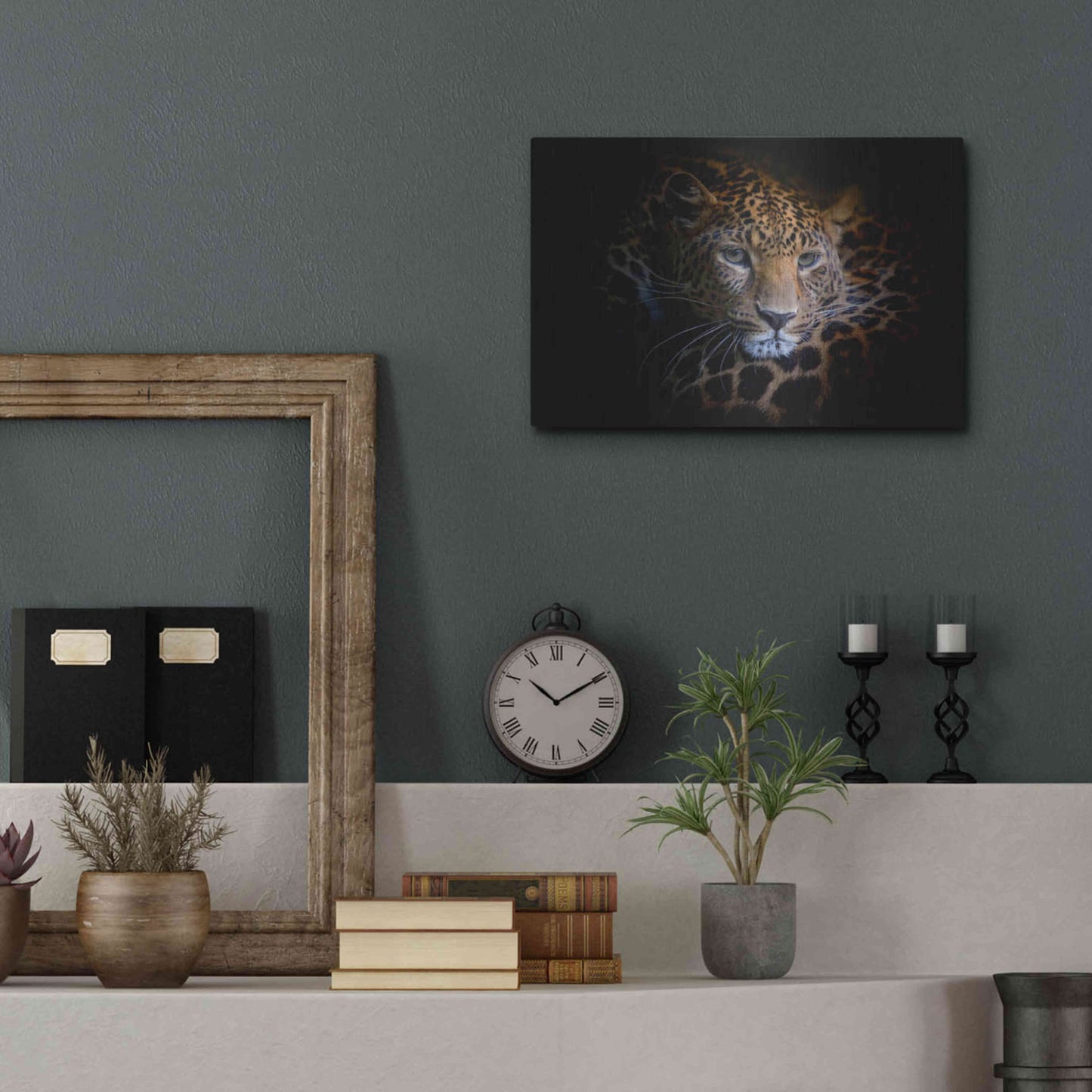 Luxe Metal Art 'Sleepy Leopard' by Epic Portfolio Metal Wall Art,16x12