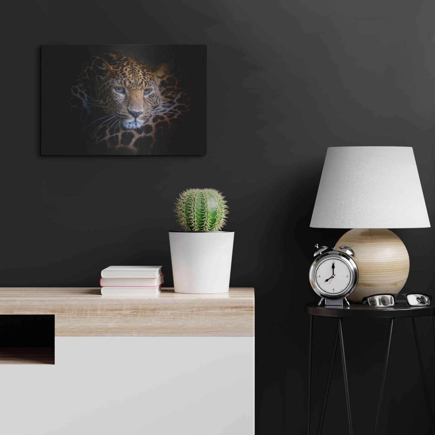 Luxe Metal Art 'Sleepy Leopard' by Epic Portfolio Metal Wall Art,24x16