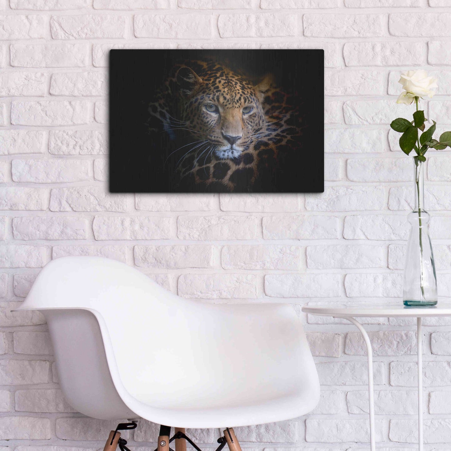 Luxe Metal Art 'Sleepy Leopard' by Epic Portfolio Metal Wall Art,24x16