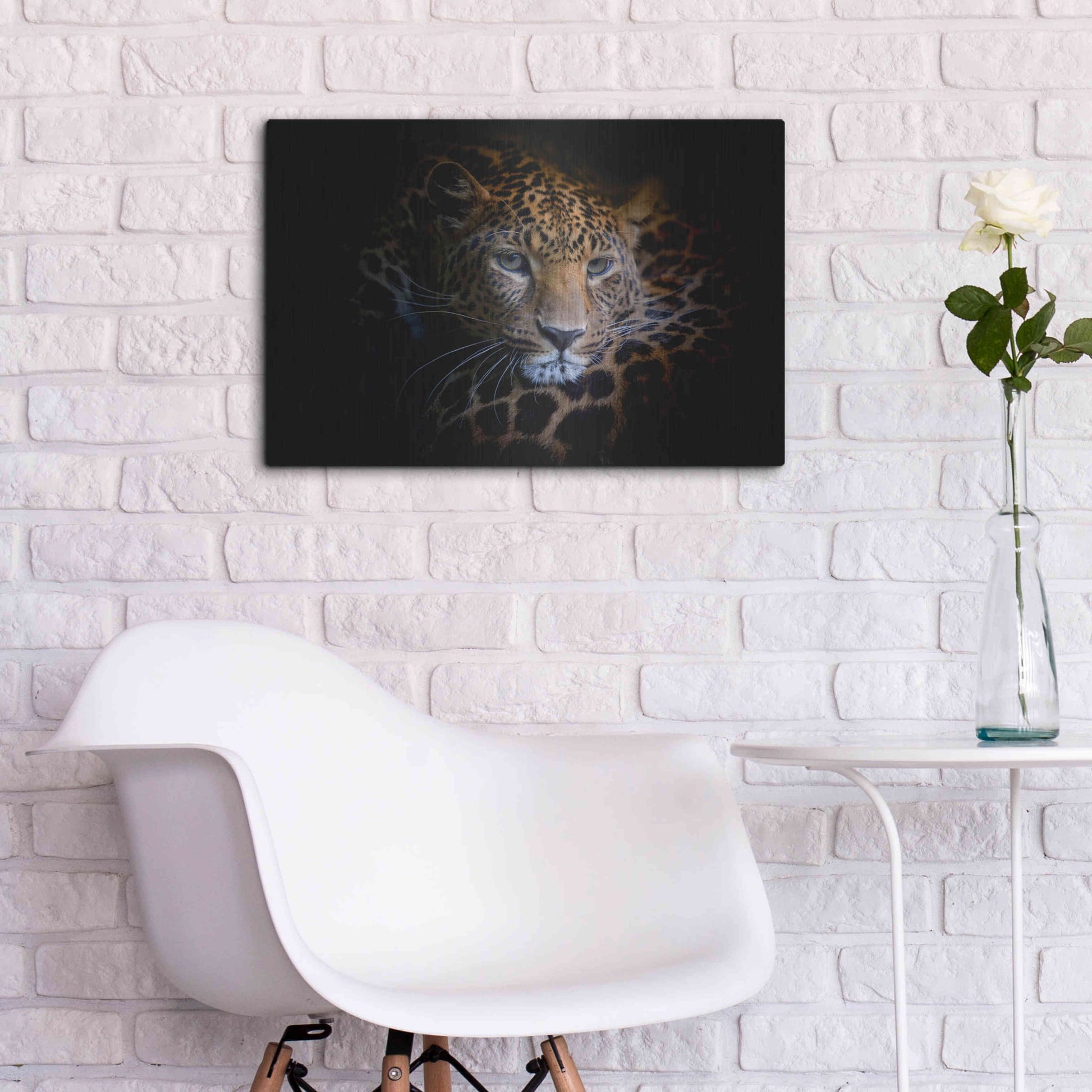 Luxe Metal Art 'Sleepy Leopard' by Epic Portfolio Metal Wall Art,24x16