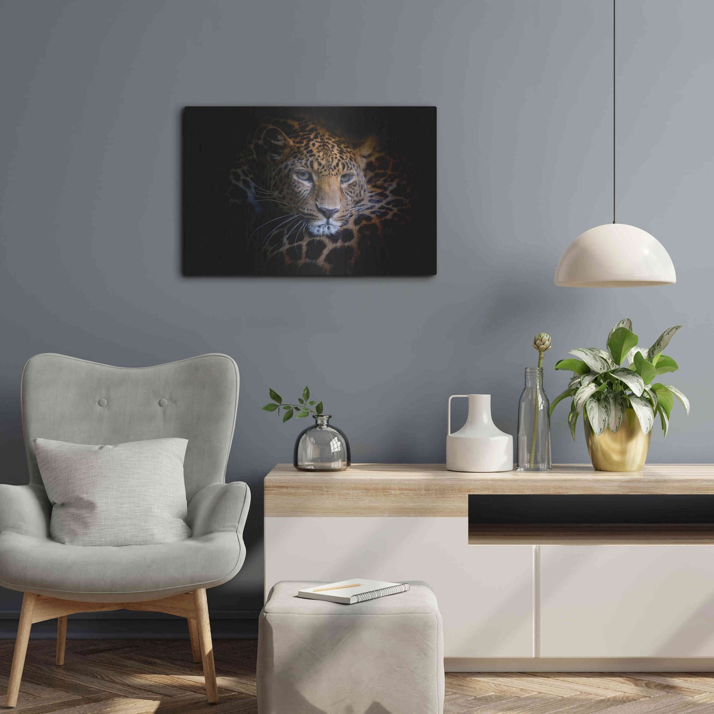 Luxe Metal Art 'Sleepy Leopard' by Epic Portfolio Metal Wall Art,24x16