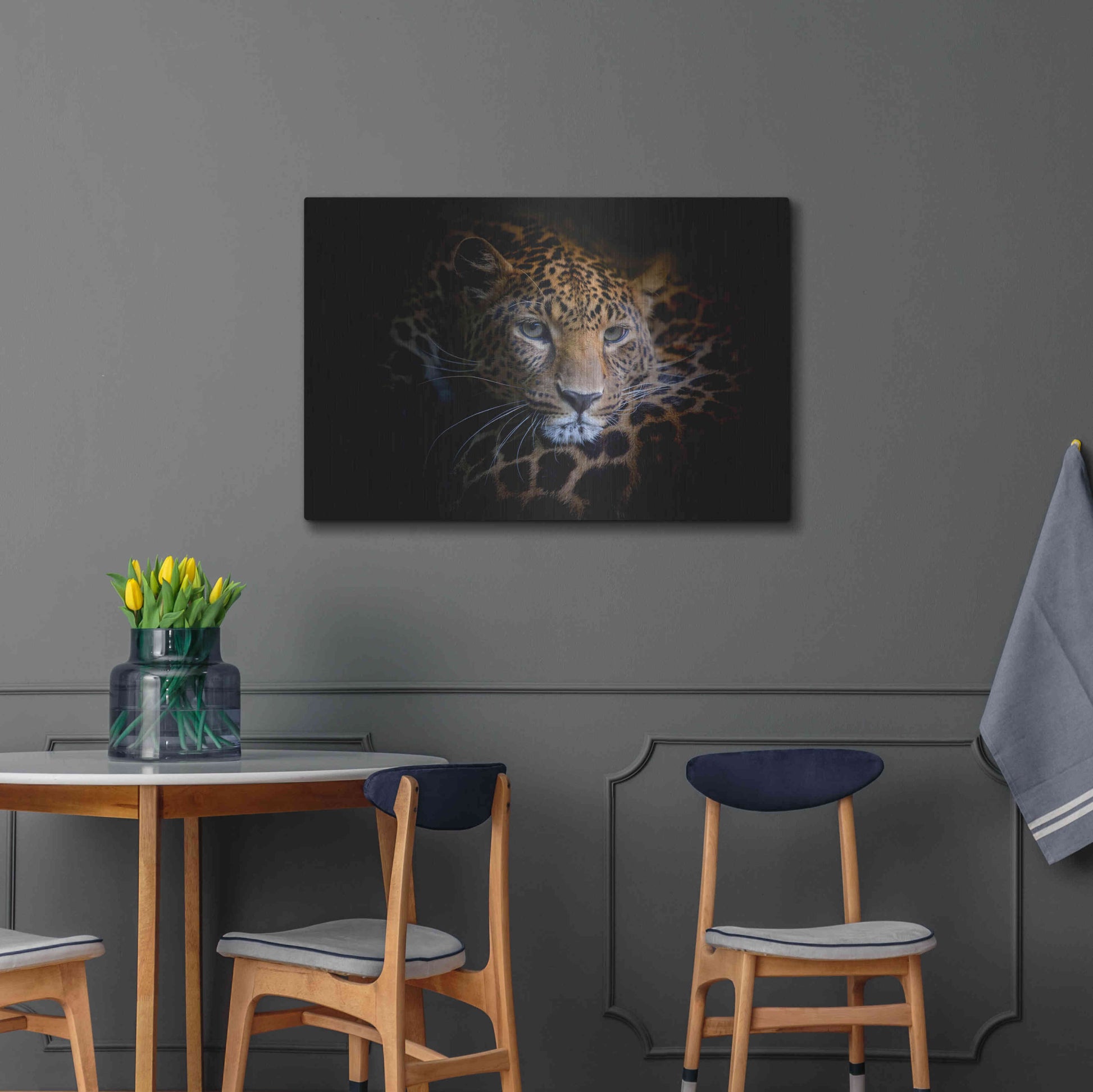 Luxe Metal Art 'Sleepy Leopard' by Epic Portfolio Metal Wall Art,36x24