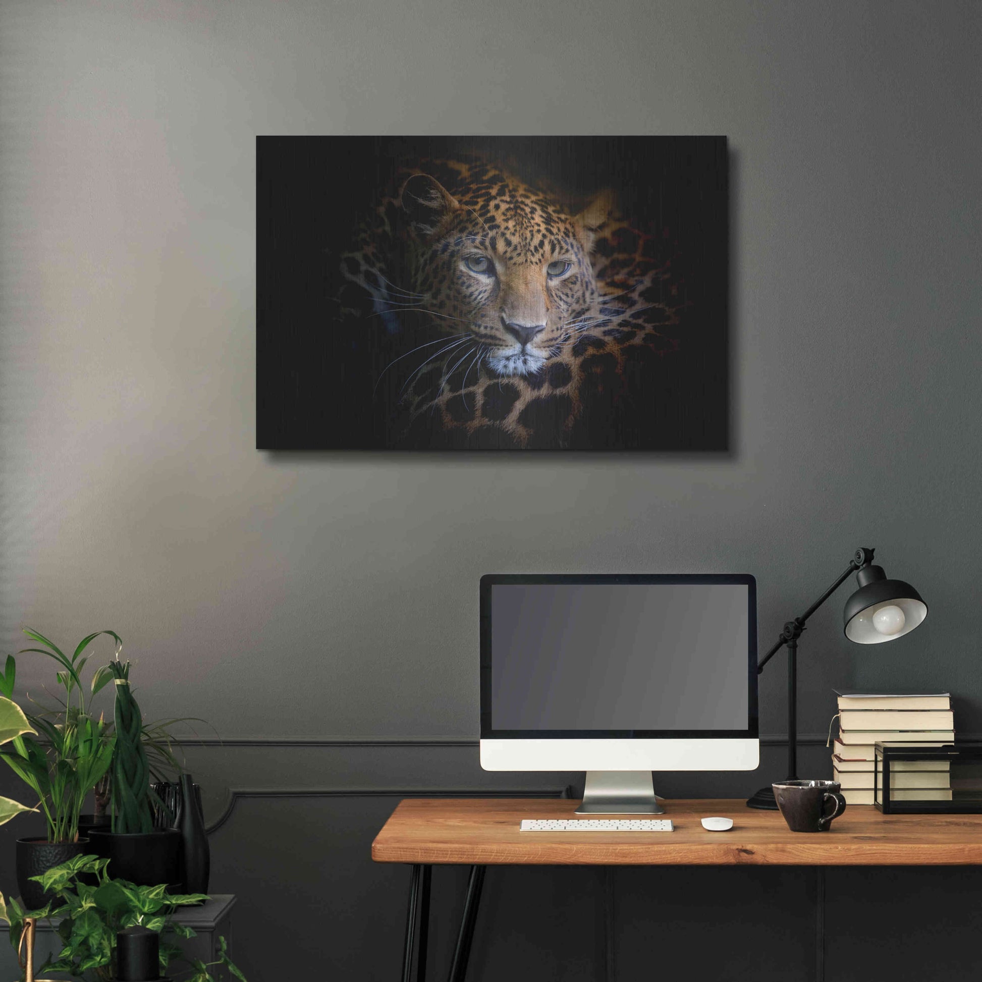 Luxe Metal Art 'Sleepy Leopard' by Epic Portfolio Metal Wall Art,36x24