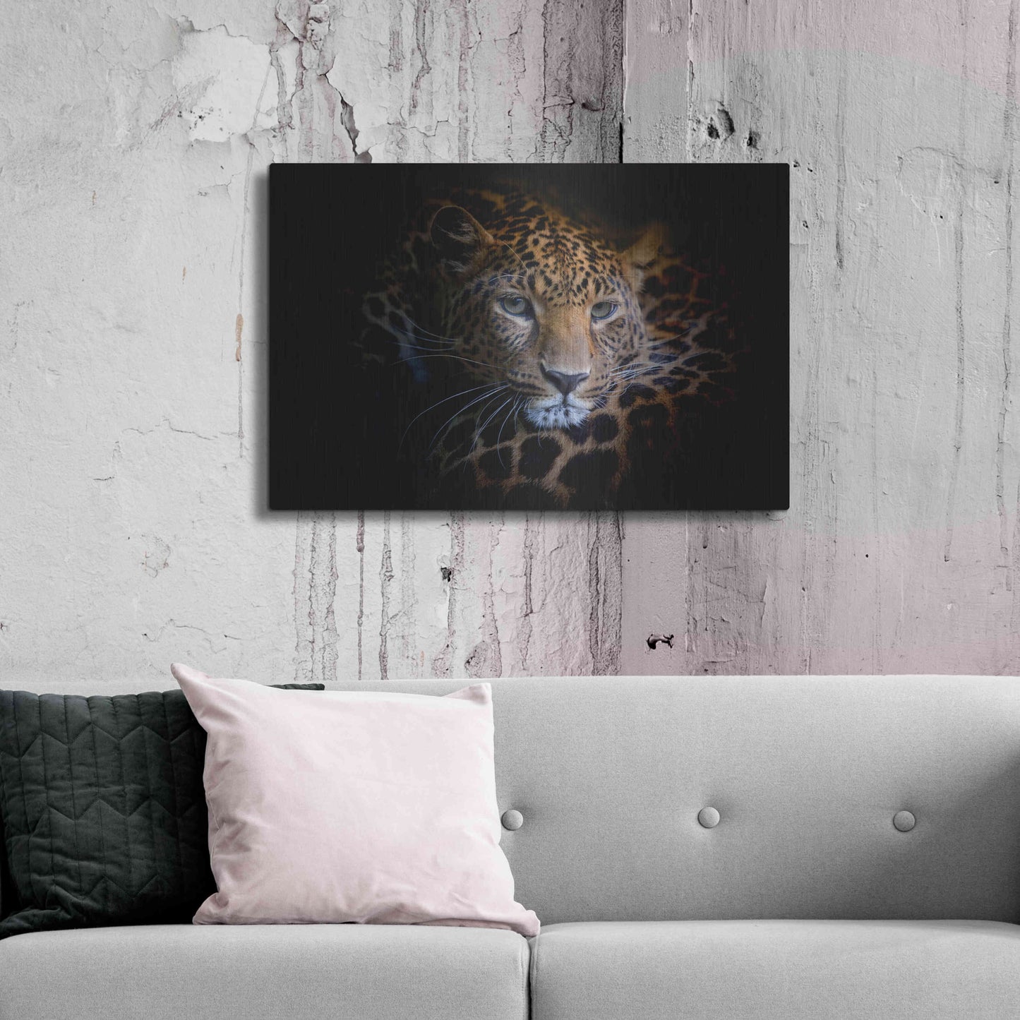Luxe Metal Art 'Sleepy Leopard' by Epic Portfolio Metal Wall Art,36x24
