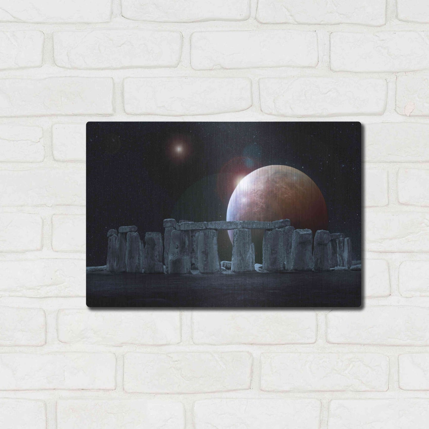 Luxe Metal Art 'Stonehenge Aligned' by Epic Portfolio Metal Wall Art,16x12