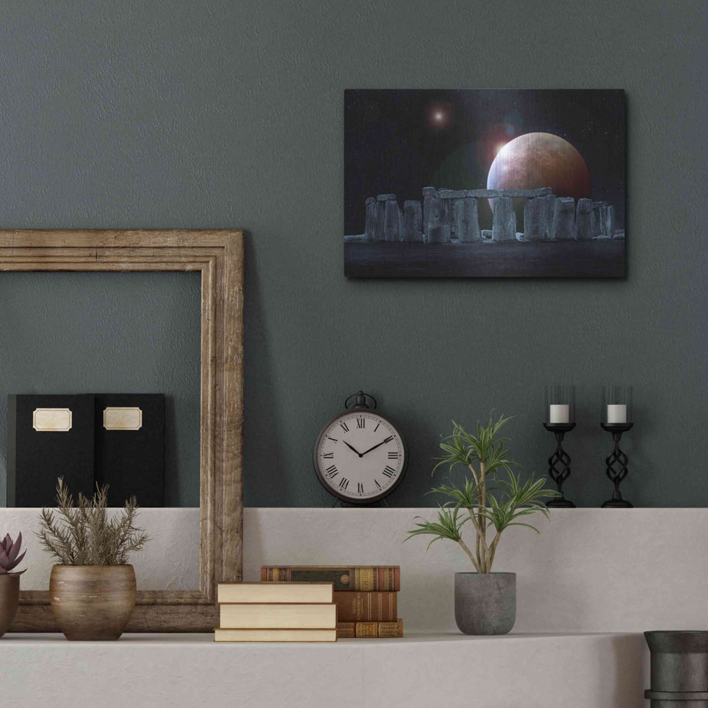 Luxe Metal Art 'Stonehenge Aligned' by Epic Portfolio Metal Wall Art,16x12