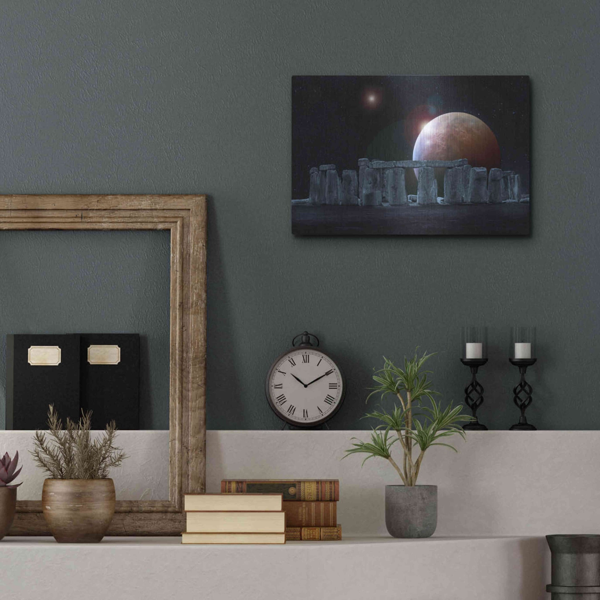 Luxe Metal Art 'Stonehenge Aligned' by Epic Portfolio Metal Wall Art,16x12