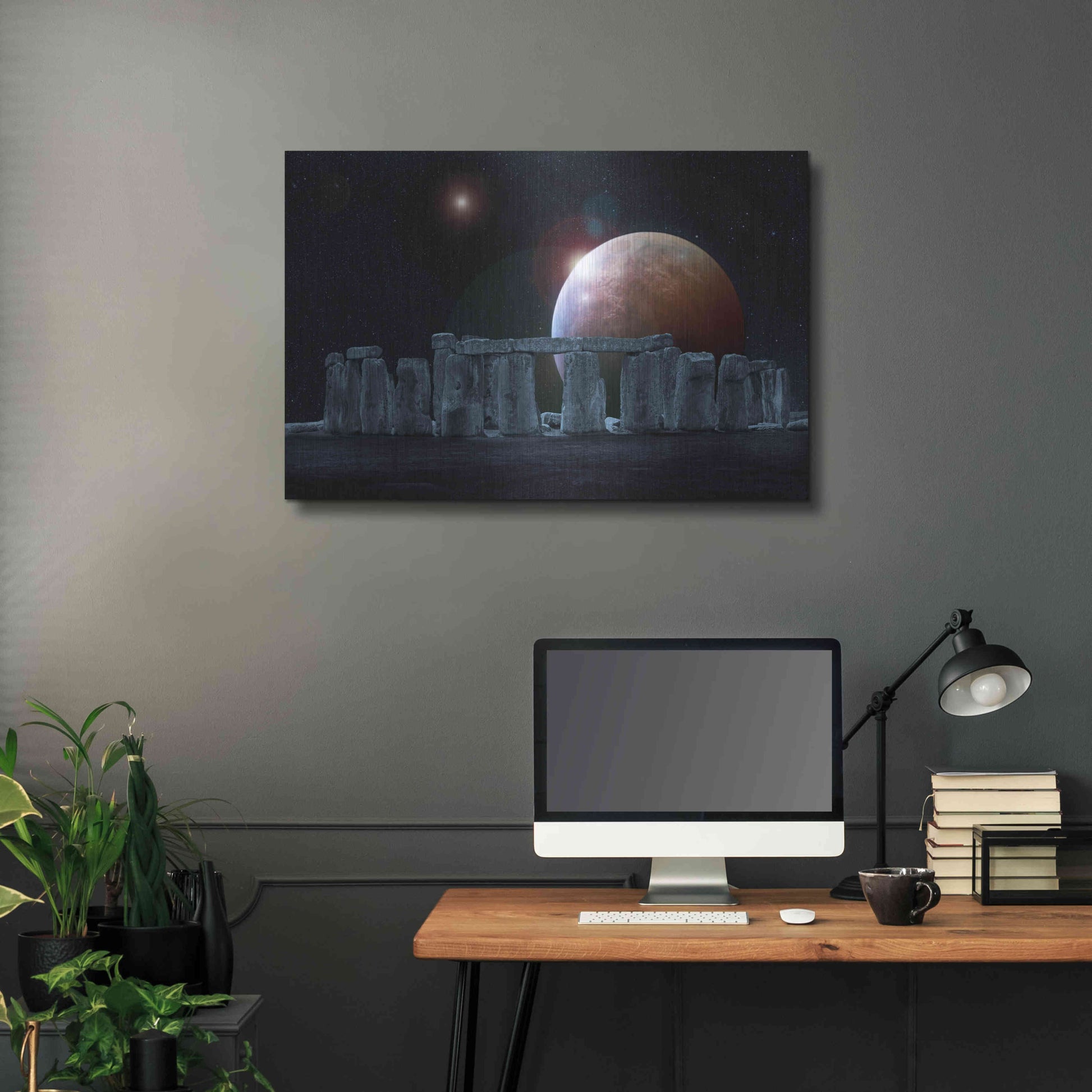 Luxe Metal Art 'Stonehenge Aligned' by Epic Portfolio Metal Wall Art,36x24