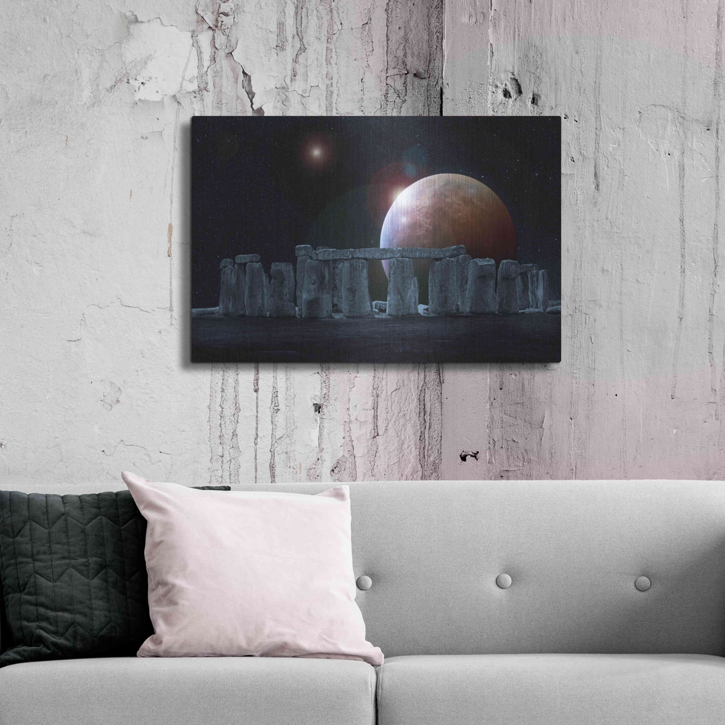 Luxe Metal Art 'Stonehenge Aligned' by Epic Portfolio Metal Wall Art,36x24