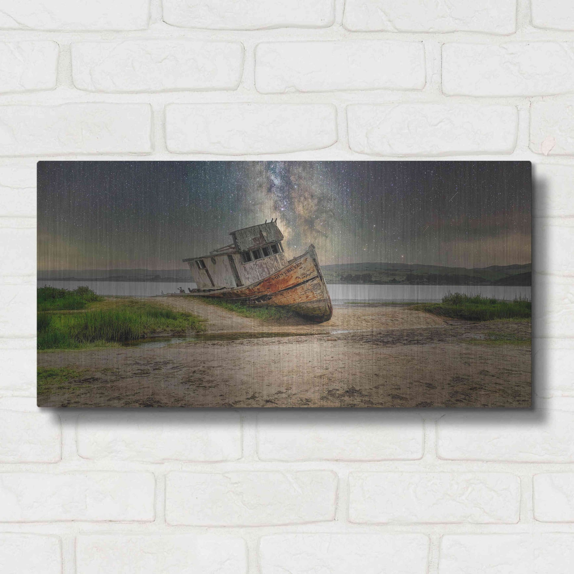 Luxe Metal Art 'Stranded' by Epic Portfolio Metal Wall Art,24x12