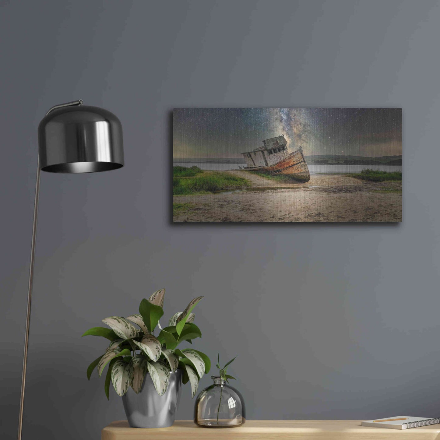Luxe Metal Art 'Stranded' by Epic Portfolio Metal Wall Art,24x12